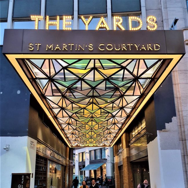 The Yards signage at St Martins Courtyard